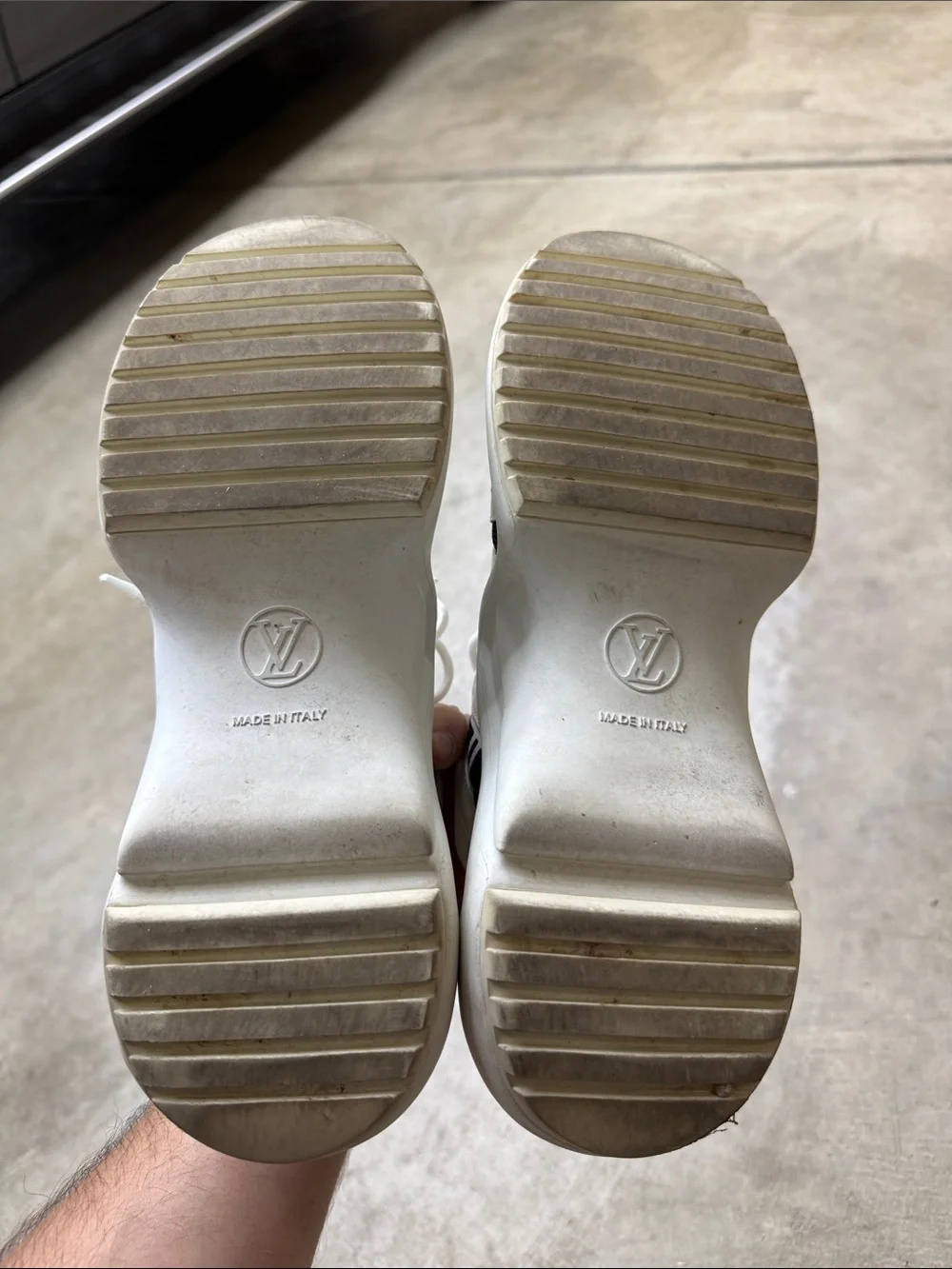 Louis Vuitton White and Black Runaway Sneakers